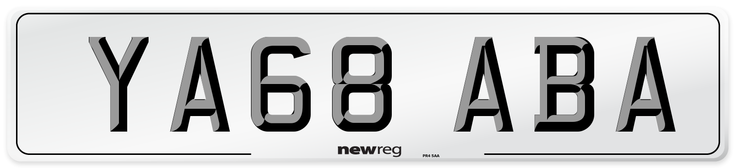 YA68 ABA Number Plate from New Reg